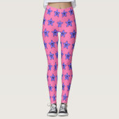 Paarse Happy Star-Leggings Leggings (Voorkant)