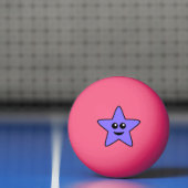 Paarse Happy Star Ping Pong Ball (Net)