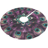 Paarse harde pastels tekenen pauwenveren kerstboom rok (Gekanteld)