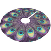 Paarse harde pastels tekening pauwveren kerstboom rok (Gekanteld)