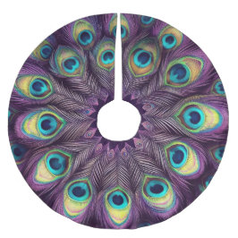 Paarse harde pastels tekening pauwveren kerstboom rok