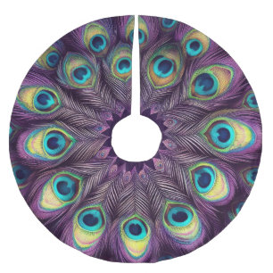 Paarse harde pastels tekening pauwveren kerstboom rok