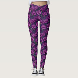 Paarse hardlopende anjer bloem sympathie geschenke leggings