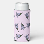 Paarse harebell bloem roze seltzer blikjeskoeler (Seltzer Voorkant)