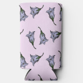 Paarse harebell bloem roze seltzer blikjeskoeler (Voorkant)