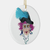 Paarse haren Funny Lady Ornament (Rechts)