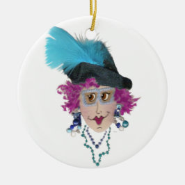 Paarse haren Funny Lady Ornament