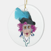 Paarse haren Funny Lady Ornament (Links)