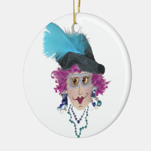 Paarse haren Funny Lady Ornament (Links)