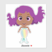 Paarse harige donkere huidszeemeermin sticker (Vel)