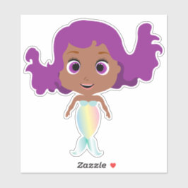 Paarse harige donkere huidszeemeermin sticker