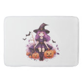  Paarse harige pompoenen & vleermuizen Badmat (Voorkant)