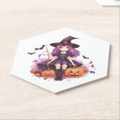  Paarse harige pompoenen & vleermuizen Kartonnen Onderzetters (Schuin)