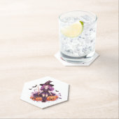  Paarse harige pompoenen & vleermuizen Kartonnen Onderzetters (Insitu)