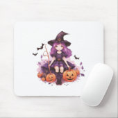  Paarse harige pompoenen & vleermuizen Muismat (Met muis)
