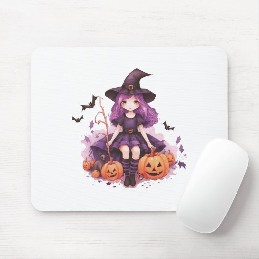  Paarse harige pompoenen & vleermuizen Muismat (Met muis)