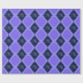 Paarse Harlequin Lacy Diamond Pattern Gift Wrap Cadeaupapier (Vlak)