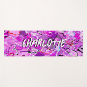 Paarse Harmonie: Graffiti Harten Yogamat (Voorkant (horizontaal))