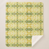 Paarse hart accent deken met groen en geel (Voorkant)