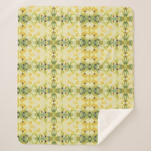 Paarse hart accent deken met groen en geel (Voorkant)