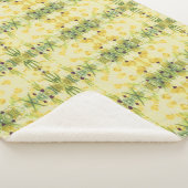 Paarse hart accent deken met groen en geel (3/4)