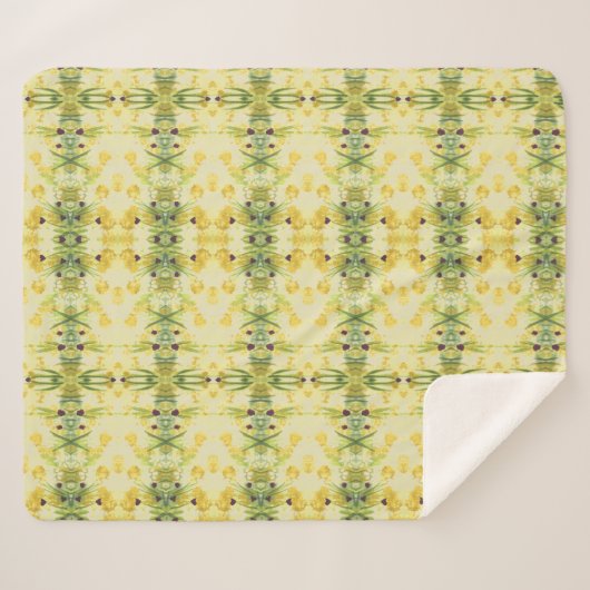 Paarse hart accent deken met groen en geel (Voorkant (horizontaal))