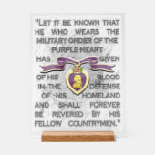 Paarse hart acryl teken acryl bord (Voorkant)