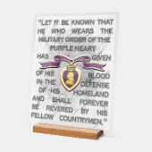 Paarse hart acryl teken bord (Hoek)