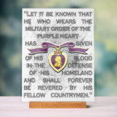 Paarse hart acryl teken bord (Neutraal)