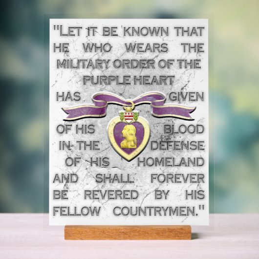 Paarse hart acryl teken bord (Neutraal)