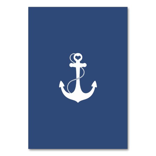 Paarse Hart Anker Nautische Tafelnummer (Achterkant)