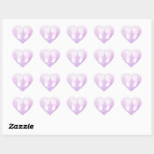 Paarse Hart Baby Footprints Stickers (Vel)