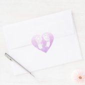 Paarse Hart Baby Footprints Stickers (Envelop)