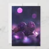 Paarse Hart Bokeh Bachelorette Party Kaart (Achterkant)