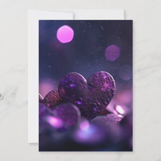 Paarse Hart Bokeh Bachelorette Party Kaart (Achterkant)