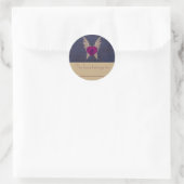 Paarse hart Bookplate Ronde Sticker (Tas)