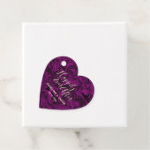 Paarse hart bruiloft bedankjes labels (In situ)