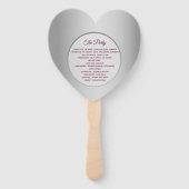 Paarse hart bruiloft programma handwaaier (Achterkant)