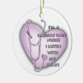 Paarse Hart Cardiac Care Nurse Keramisch Ornament (Links)