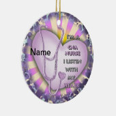 Paarse Hart CNA Verpleegster Keramisch Ornament (Rechts)