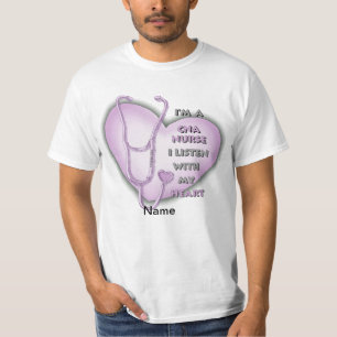 Paarse Hart CNA Verpleegster T-shirt