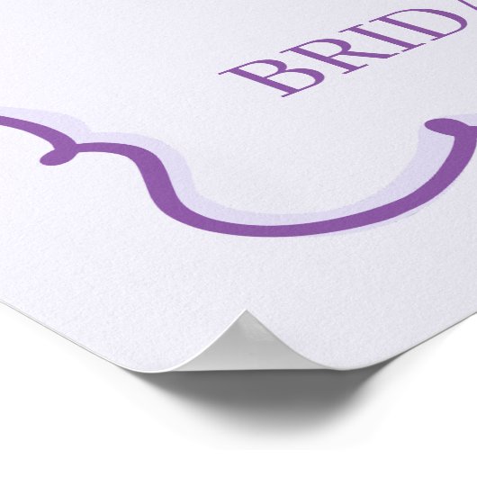 Paarse Hart Coquette Cake Vrijgezellenfeest Welkom Poster (Hoek)