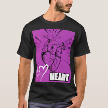 Paarse Hart Design T-shirt