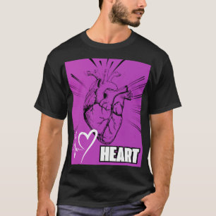 Paarse Hart Design T-shirt