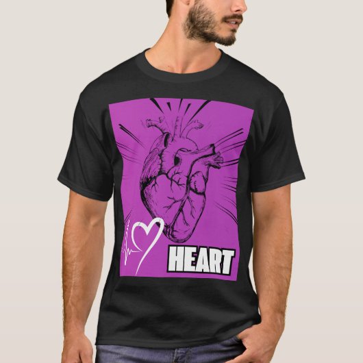 Paarse Hart Design T-shirt (Voorkant)