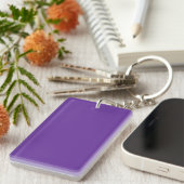 Paarse Hart Effen Kleur Sleutelhanger (Voorkant Rechts)