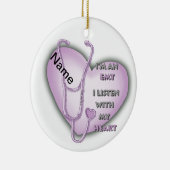 Paarse Hart EMT Keramisch Ornament (Rechts)