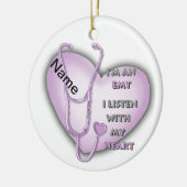 Paarse Hart EMT Keramisch Ornament (Links)