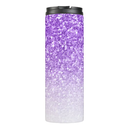 Paarse hart en glitter thermosbeker (Achterkant)