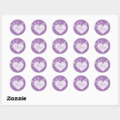 Paarse Hart en Rozen Liefde Stickers (Vel)